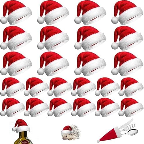 DHRUTI 24 Stück Mini Weihnachtsmütze deko,Weihnachtsdeko Nikolausmütze Klein,Weihnachten Weinflasche Abdeckung,Lutscher Candy Abdeckung,Weihnachten Bestecktasche für Tischdekoration,2 Größen DHRUTI 24 Stück Mini Weihnachtsmütze deko,Weihnachtsdeko Nikolausmütze Klein,Weihnachten Weinflasche Abdeckung,Lutscher Candy Abdeckung,Weihnachten Bestecktasche für Tischdekoration,2 Größen von DHRUTI