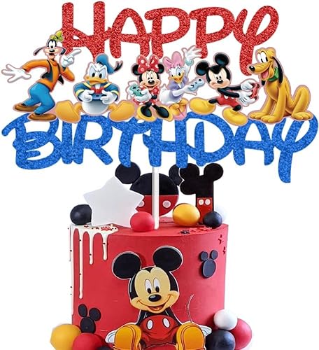 Mouse Tortendeko,Happy Birthday Cake Topper, Mouse Geburtstag Torte Topper, Mouse Kuchen Deko Geburtstags, für Jungen Mädchen Geburtstagsfeier, Baby Shower von DHRUTI