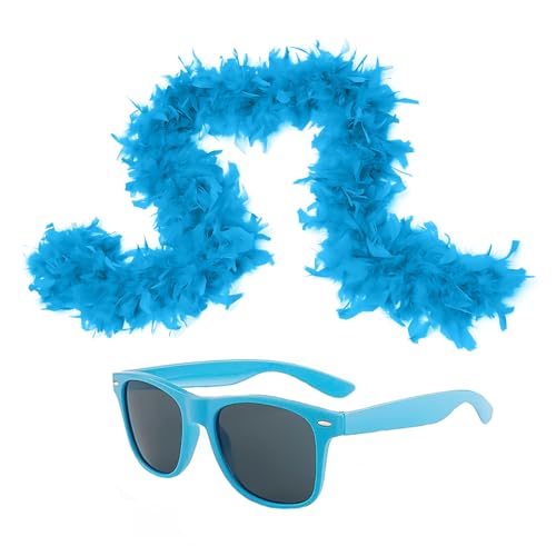 1 Stück Blaue Feder und 1 Stück Blaue Brille, Damen-Maskenkostüm, Accessoires für Frauen, Party-Anziehzubehör, Kostümzubehör für Partys und Cosplay 1 Stück Blaue Feder und 1 Stück Blaue Brille, Damen-Maskenkostüm, Accessoires für Frauen, Party-Anziehzubehör, Kostümzubehör für Partys und Cosplay von DHSBGWSX