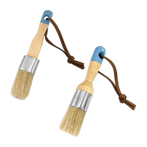 2 Pinsel, Borstenpinsel, Kreidepinsel, Rundkopfpinsel, Möbelpolierpinsel, Bastelpinsel, Holzpinsel 2 Pinsel, Borstenpinsel, Kreidepinsel, Rundkopfpinsel, Möbelpolierpinsel, Bastelpinsel, Holzpinsel von DHSBGWSX