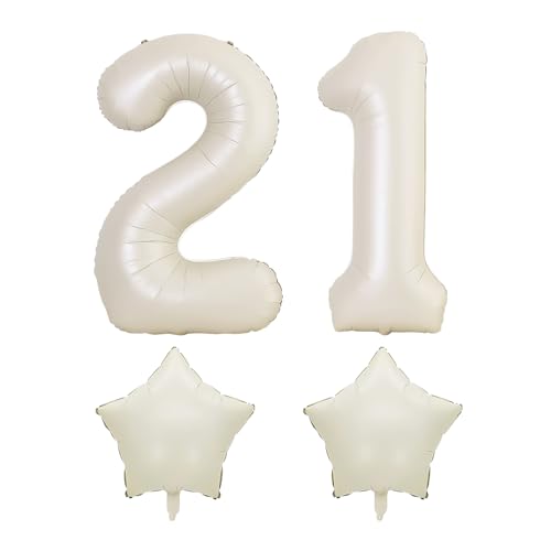 2 Stück Geburtstagsballons, 2 Stück fünfzackige Sternballons, Ballons mit der Zahl 1 und der Zahl 2, Ballondekoration zum ersten Geburtstag, Requisiten für Geburtstagsfotos, Cremefarbene Ballons 2 Stück Geburtstagsballons, 2 Stück fünfzackige Sternballons, Ballons mit der Zahl 1 und der Zahl 2, Ballondekoration zum ersten Geburtstag, Requisiten für Geburtstagsfotos, Cremefarbene Ballons von DHSBGWSX
