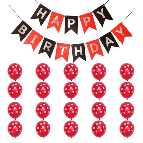 20 Stück Marienkäfer-Luftballons, 1 Stück Schwarze Und Rote Schnurfahnen, Rote Und Schwarze Gepunktete Luftballons, Luftballons Mit Insektenmotiv, Gepunktete Luftballons, Party-Ballon-Dekoration 20 Stück Marienkäfer-Luftballons, 1 Stück Schwarze Und Rote Schnurfahnen, Rote Und Schwarze Gepunktete Luftballons, Luftballons Mit Insektenmotiv, Gepunktete Luftballons, Party-Ballon-Dekoration von DHSBGWSX