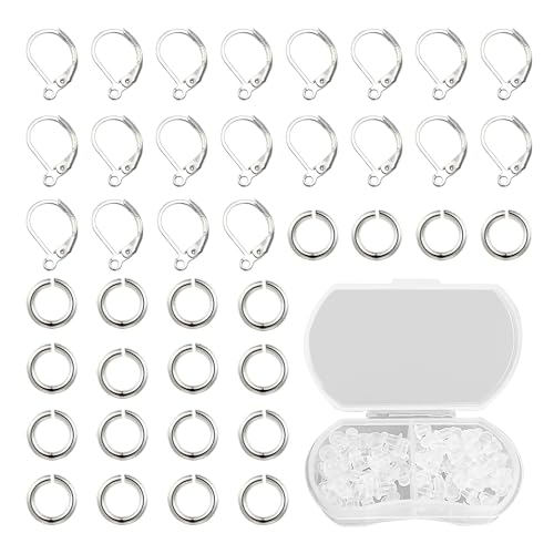 20 Stück Ohrhaken, 20 Stück offene Ringe, 1 Packung Ohrstöpsel, Edelstahl-Ohrhaken, Ohrring-D-förmige Schnallen, Ohrringe DIY-Zubehör, offene Verbindungsringe 20 Stück Ohrhaken, 20 Stück offene Ringe, 1 Packung Ohrstöpsel, Edelstahl-Ohrhaken, Ohrring-D-förmige Schnallen, Ohrringe DIY-Zubehör, offene Verbindungsringe von DHSBGWSX