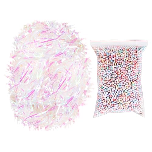 200 G Glitzerndes Geschreddertes Papier, 10 G Schaumstoffkugeln, Geschreddertes Papier, Geschenkbox-Fülldekoration, Verpackungsfüllung, DIY-Geschenkverpackungszubehör 200 G Glitzerndes Geschreddertes Papier, 10 G Schaumstoffkugeln, Geschreddertes Papier, Geschenkbox-Fülldekoration, Verpackungsfüllung, DIY-Geschenkverpackungszubehör von DHSBGWSX