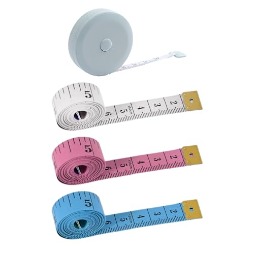 3 Stück weiche 150-cm-Lineale, 1 Stück kleines Maßband, Maßband zur Körpermessung, genaues Maßband mit zwei Skalen, geeignet für Näh-, Handwerker- und Haushaltsmaßbänder 3 Stück weiche 150-cm-Lineale, 1 Stück kleines Maßband, Maßband zur Körpermessung, genaues Maßband mit zwei Skalen, geeignet für Näh-, Handwerker- und Haushaltsmaßbänder von DHSBGWSX
