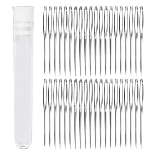40 Nähnadeln mit großem Öhr, Handnähnadel-Set mit Flasche, stumpfe Nadel, universelle Ausbesserungsnadel, Strick-Handnähnadel, geeignet zum Nähen, Kreuzstich 40 Nähnadeln mit großem Öhr, Handnähnadel-Set mit Flasche, stumpfe Nadel, universelle Ausbesserungsnadel, Strick-Handnähnadel, geeignet zum Nähen, Kreuzstich von DHSBGWSX