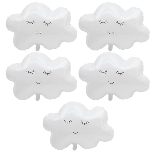 5 Stück weiße Wolkenballons, Folienballons, Babyparty-Ballons, süße Ballons, Partyballons, Partydekorationen, Kinderballons, lustige Ballons 5 Stück weiße Wolkenballons, Folienballons, Babyparty-Ballons, süße Ballons, Partyballons, Partydekorationen, Kinderballons, lustige Ballons von DHSBGWSX