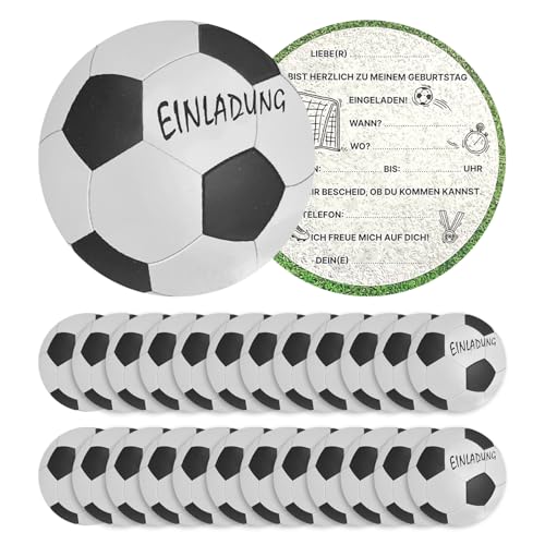 DHSBGWSX 24 stück Fußball-Einladungskarten, Geburtstagseinladungen für Jungen, runde Fußball-Geburtstagskarten, lustige Fußball-Einladungskarten, Party-Einladungskarten DHSBGWSX 24 stück Fußball-Einladungskarten, Geburtstagseinladungen für Jungen, runde Fußball-Geburtstagskarten, lustige Fußball-Einladungskarten, Party-Einladungskarten von DHSBGWSX