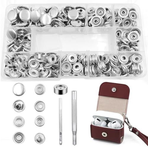 300 Stück Druckknopf Set, 15mm Druckknöpfe Metall mit Fixierwerkzeug Snap Fastener Kleidung Snaps Taste für Leder DIY Craft Brieftasche Handtasche 300 Stück Druckknopf Set, 15mm Druckknöpfe Metall mit Fixierwerkzeug Snap Fastener Kleidung Snaps Taste für Leder DIY Craft Brieftasche Handtasche von DHSWNNG
