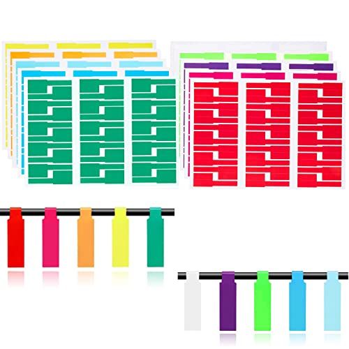 Kabeletiketten, 300 Stück Kabel Etiketten Kabelbeschriftung Selbstklebend Wasserdich Reißfest Kabel Beschriftung für Home Office Garage (10 Farben 10 Blatt) von DHSWNNG