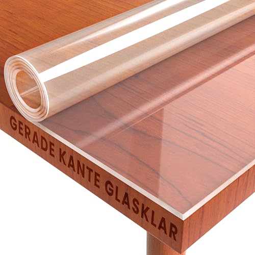 Transparente Tischfolie Schutzfolie Folie 2mm Eckig 85 x 130 cm Maschinenzuschnitt Tischdecke Schutztischdecke Made in Germany von DHT-Folien-2mm