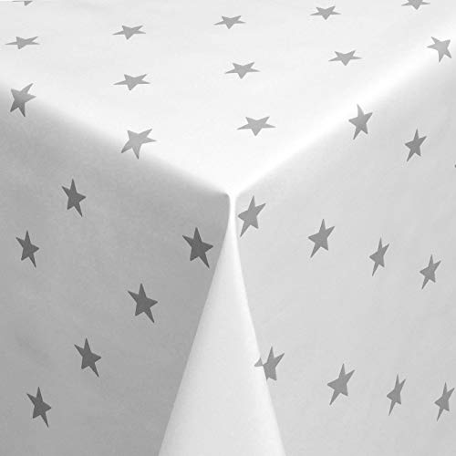 Wachstuch Wachstischdecke Tischdecke Gartentischdecke Sterne Weiß Breite & Länge wählbar 100 x 100 cm Eckig abwaschbar von DHT-Wachstuch