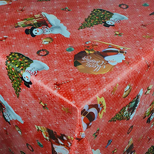 Wachstuch Wachstischdecke Tischdecke Weihnachtstischdecke Zuckerstange Rot Eckig 130 x 160 cm abwaschbar Weihnachten von DHT-Wachstuch