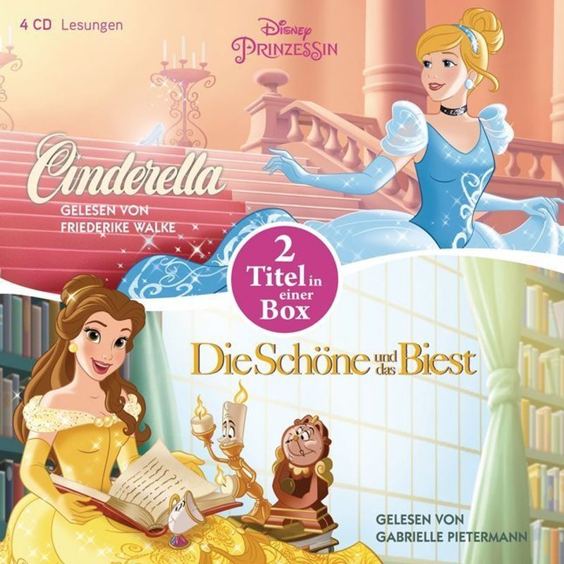 Disney Prinzessin: Die Schöne Und Das Biest - Cinderella,4 Audio-Cds - Walt Disney, Disney Prinzessin (Hörbuch) von DHV Der HörVerlag