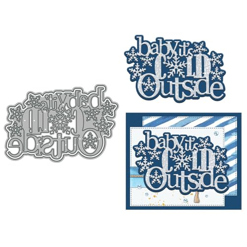 "Baby It's Cold Outside" Stanzformen für Kartenherstellung, Metall-Stanzformen Sets für DIY, handgemachtes Scrapbooking, Papierbasteln, Festivals, Album, Party, Hochzeit, dekoratives Zubehör von DHVTESN