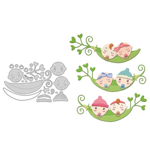 Baby-Stanzformen für Kartenherstellung, Kombination von Blättern, Metall-Stanzformen Sets für DIY, handgemachtes Scrapbooking, Papierbasteln, Festivals, Album, Party, Hochzeit, dekoratives Zubehör von DHVTESN