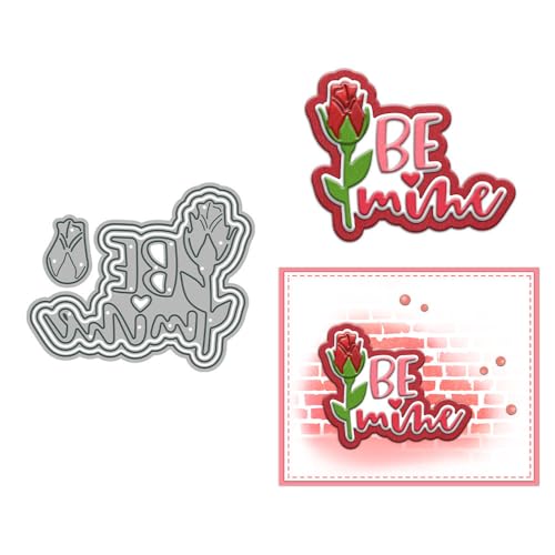 Be Mine Stanzformen für Kartenherstellung, Valentinstag, Metall-Stanzformen-Sets für DIY, handgemachtes Scrapbooking, Papierbasteln, Festivals, Album, Party, Hochzeit, dekoratives Zubehör von DHVTESN