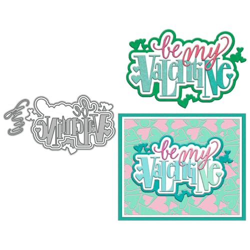 Be My Valentine Stanzformen für Kartenherstellung, Valentinstag, Metall-Stanzformen-Sets für DIY, handgemachtes Scrapbooking, Papierbasteln, Festivals, Album, Party, Hochzeit, dekoratives Zubehör von DHVTESN
