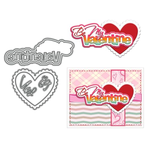 Be My Valentine Stanzformen mit Blumenmotiv, Herzform, für Kartenherstellung, Metall-Stanzformen für Bastelarbeiten, Scrapbooking, Papierbasteln, Festivals, Alben, Party, Hochzeit, dekoratives Zubehör von DHVTESN