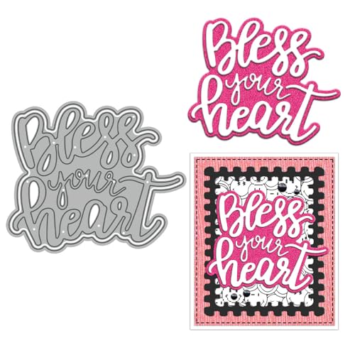 Bless Your Heart Shadow Stanzformen für Kartenherstellung, Metall-Stanzformen Sets für DIY handgemachte Scrapbooking, Papierbasteln, Festivals, Album, Party, Hochzeit, dekoratives Zubehör von DHVTESN