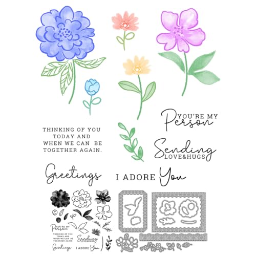 Blumenstempel und Stanzformen für Kartenherstellung, Blätter, transparentes Silikon, klarer Stempel und Metall-Stanzformen, Sets für DIY, Scrapbooking, Papierbasteln, Siegel, dekoratives Zubehör Blumenstempel und Stanzformen für Kartenherstellung, Blätter, transparentes Silikon, klarer Stempel und Metall-Stanzformen, Sets für DIY, Scrapbooking, Papierbasteln, Siegel, dekoratives Zubehör von DHVTESN