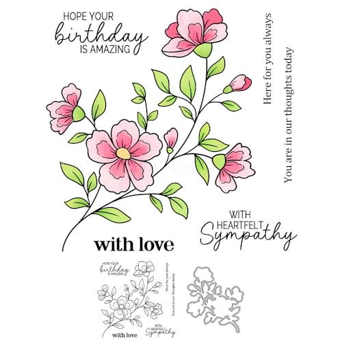 Blumenstempel und Stanzformen für Kartenherstellung, Zweige aus transparentem Silikon, transparent, Stempel und Metall-Stanzformen, Sets für DIY, Scrapbooking, Papierbasteln, Dichtungen, dekoratives Blumenstempel und Stanzformen für Kartenherstellung, Zweige aus transparentem Silikon, transparent, Stempel und Metall-Stanzformen, Sets für DIY, Scrapbooking, Papierbasteln, Dichtungen, dekoratives von DHVTESN