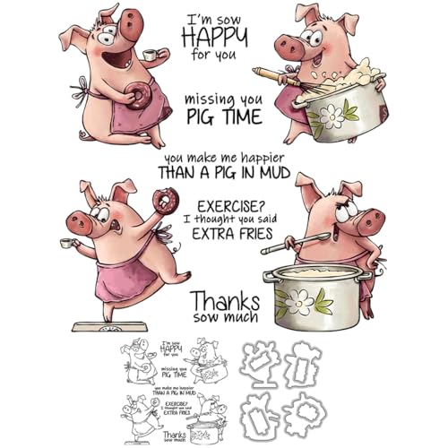 Cartoon-Schwein-Stempel und Stanzformen für Kartenherstellung, Lebensmittel-Donuts, transparentes Silikon, klare Stempel und Metall-Stanzformen, Sets für DIY, Scrapbooking, Papierbasteln, Dichtungen Cartoon-Schwein-Stempel und Stanzformen für Kartenherstellung, Lebensmittel-Donuts, transparentes Silikon, klare Stempel und Metall-Stanzformen, Sets für DIY, Scrapbooking, Papierbasteln, Dichtungen von DHVTESN