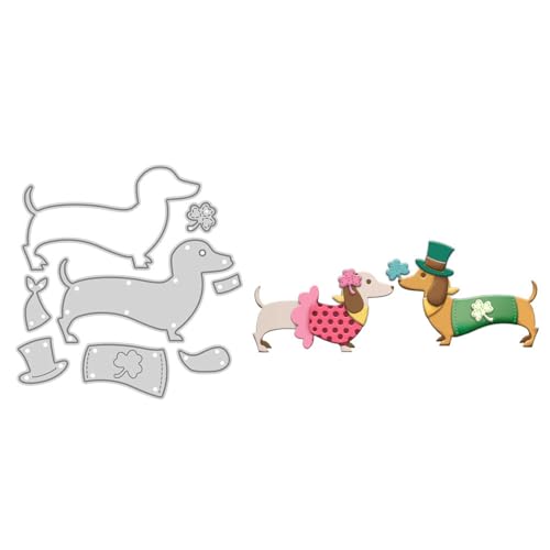 Dackel-Stanzformen für Kartenherstellung, Hund, Metall-Stanzformen-Sets für DIY, handgemachtes Scrapbooking, Papierbasteln, Festivals, Album, Party, Hochzeit, dekoratives Zubehör von DHVTESN