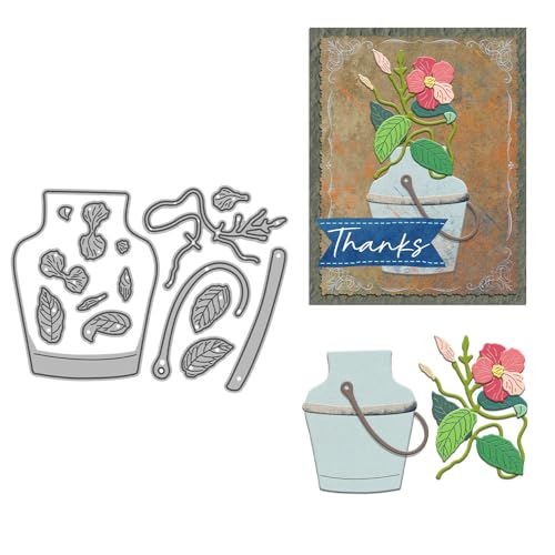 Eimer-Stanzformen für Kartenherstellung, Blumen, Metall-Stanzformen-Sets für DIY, handgemachtes Scrapbooking, Papierbasteln, Festivals, Album, Party, Hochzeit, dekoratives Zubehör von DHVTESN