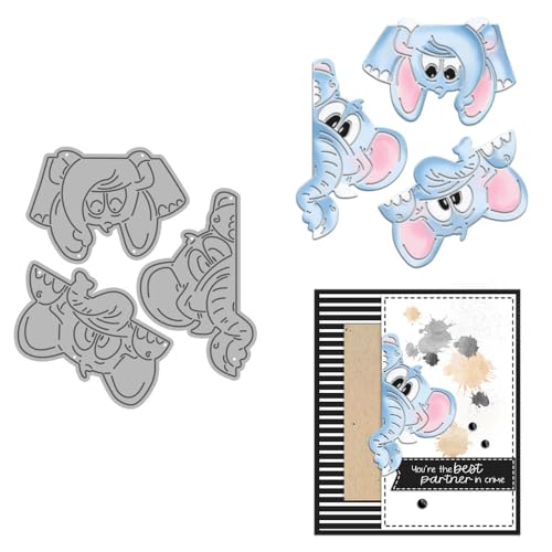 Elefanten-Stanzformen für Kartenherstellung, Tier-Metall-Stanzformen-Sets für DIY, handgemachtes Scrapbooking, Papierbasteln, Festivals, Album, Party, Hochzeit, dekoratives Zubehör von DHVTESN
