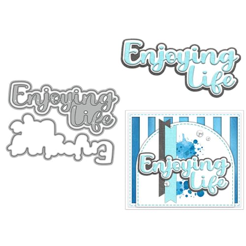 Enjoying Life Stanzformen für Kartenherstellung, Metall-Stanzformen-Sets für DIY, handgemachtes Scrapbooking, Papierbasteln, Festivals, Album, Party, Hochzeit, dekoratives Zubehör von DHVTESN