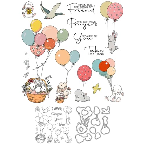 Feifei Stempel und Stanzformen für Kartenherstellung, Ballonkorb, transparentes Silikon, klarer Stempel und Metall-Stanzformen, Sets für DIY, Scrapbooking, Papierbasteln, Siegel, dekoratives Zubehör Feifei Stempel und Stanzformen für Kartenherstellung, Ballonkorb, transparentes Silikon, klarer Stempel und Metall-Stanzformen, Sets für DIY, Scrapbooking, Papierbasteln, Siegel, dekoratives Zubehör von DHVTESN