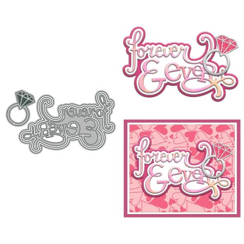 Forever & Ever Stanzformen für Kartenherstellung, Valentinstag, Metall-Stanzformen-Sets für DIY, handgemachtes Scrapbooking, Papierbasteln, Festivals, Album, Party, Hochzeit, dekoratives Zubehör von DHVTESN