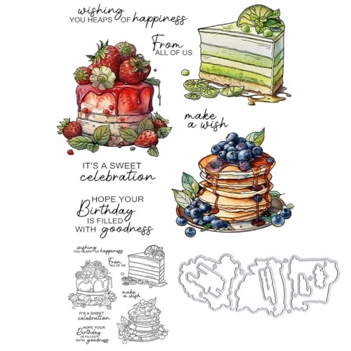 Fruitcake Stempel und Stanzformen für Kartenherstellung, Blaubeere, transparentes Silikon, klare Stempel und Metall-Stanzformen, Sets für Bastelarbeiten, Scrapbooking, Papierbasteln, Dichtungen Fruitcake Stempel und Stanzformen für Kartenherstellung, Blaubeere, transparentes Silikon, klare Stempel und Metall-Stanzformen, Sets für Bastelarbeiten, Scrapbooking, Papierbasteln, Dichtungen von DHVTESN