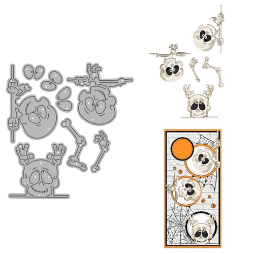 Halloween-Stanzformen für Kartenherstellung, Totenkopf, Metall-Stanzformen-Sets für DIY, handgemachtes Scrapbooking, Papierbasteln, Festivals, Album, Party, Hochzeit, dekoratives Zubehör von DHVTESN