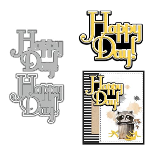 Happy Day Stanzformen für Kartenherstellung, Metall-Stanzformen-Sets für DIY, handgemachtes Scrapbooking, Papierbasteln, Festivals, Album, Party, Hochzeit, dekoratives Zubehör von DHVTESN