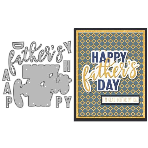 Happy Father's Day Shadow Stanzformen für Kartenherstellung, Metall-Stanzformen Sets für DIY handgemachtes Scrapbooking, Papierbasteln, Festivals, Album, Party, Hochzeit, dekoratives Zubehör von DHVTESN