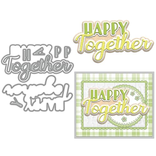 Happy Together Stanzformen für Kartenherstellung, Metall-Stanzformen-Sets für DIY, handgemachtes Scrapbooking, Papierbasteln, Festivals, Album, Party, Hochzeit, dekoratives Zubehör von DHVTESN
