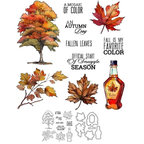 Herbst-Ginkgo-Baum-Stempel und Stanzformen für Kartenherstellung, Ahornblattzweig, transparentes Silikon, klarer Stempel und Metall-Stanzformen-Sets für DIY, Scrapbooking, Papierbasteln, Siegel Herbst-Ginkgo-Baum-Stempel und Stanzformen für Kartenherstellung, Ahornblattzweig, transparentes Silikon, klarer Stempel und Metall-Stanzformen-Sets für DIY, Scrapbooking, Papierbasteln, Siegel von DHVTESN