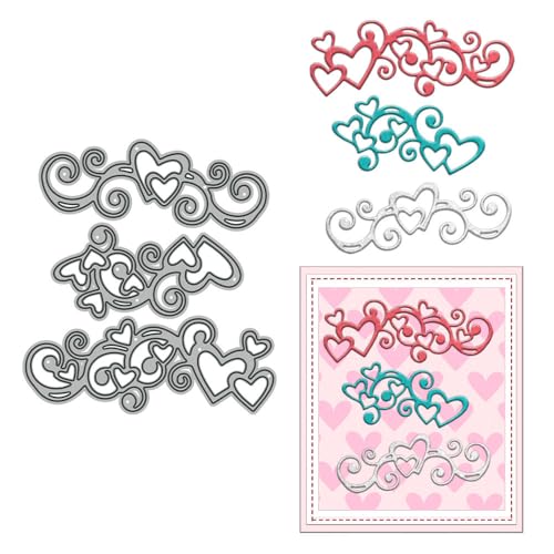 Herz-Spitzen-Stanzformen für Kartenherstellung, Valentinstag, Metall-Stanzformen Sets für DIY, handgemachtes Scrapbooking, Papierbasteln, Festivals, Album, Party, Hochzeit, dekoratives Zubehör von DHVTESN