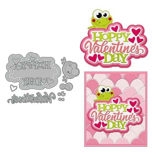 Hoppy Stanzformen zum Valentinstag für Kartenherstellung, Metall-Stanzformen-Sets für Bastelarbeiten, Scrapbooking, Papierbasteln, Festivals, Album, Party, Hochzeit, dekoratives Zubehör von DHVTESN