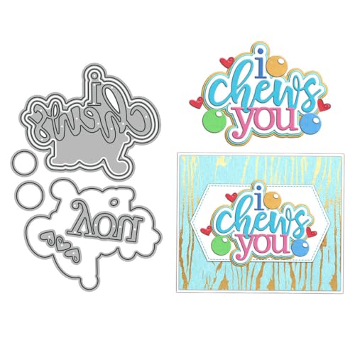 I Chew You Stanzformen für Kartenherstellung, Metall-Stanzformen-Sets für DIY, handgemachtes Scrapbooking, Papierbasteln, Festivals, Album, Party, Hochzeit, dekoratives Zubehör von DHVTESN