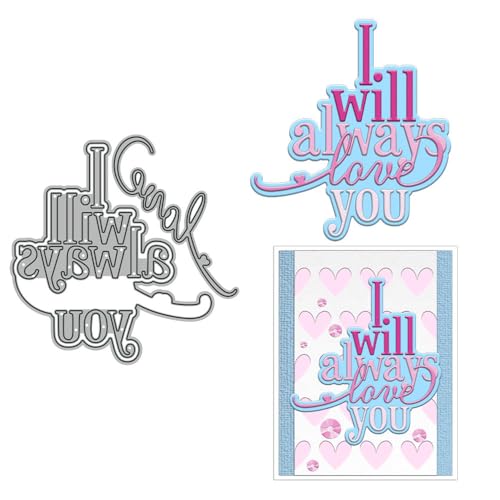 "I Will Always Love You" Stanzformen für Kartenherstellung, Valentinstag, Metall-Stanzformen-Sets für DIY, handgemachtes Scrapbooking, Papierbasteln, Festivals, Album, Party, Hochzeit, dekoratives von DHVTESN