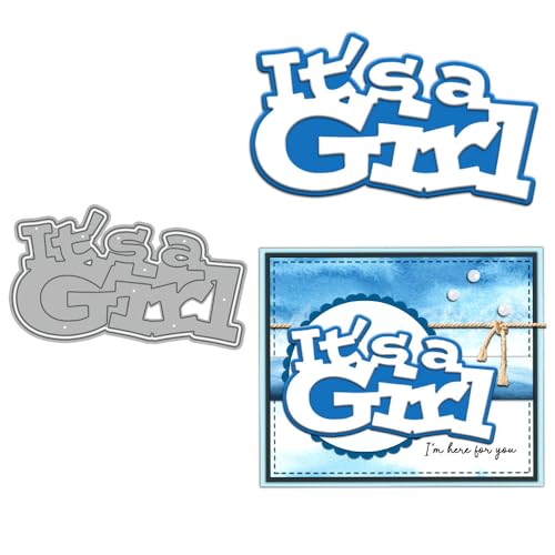It's A Girl Stanzformen für Kartenherstellung, Metall-Stanzformen-Sets für DIY, handgemachtes Scrapbooking, Papierbasteln, Festivals, Album, Party, Hochzeit, dekoratives Zubehör von DHVTESN