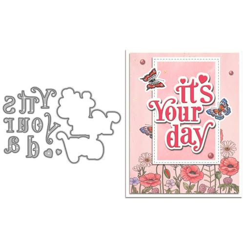 It's Your Day Schatten-Stanzformen für Kartenherstellung, Metall-Stanzformen-Sets für DIY, handgemachtes Scrapbooking, Papierbasteln, Festivals, Album, Party, Hochzeit, dekoratives Zubehör von DHVTESN
