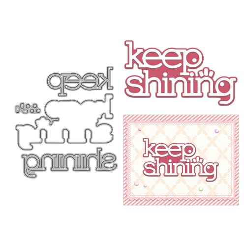 Keep Shining Shadow Stanzformen für Kartenherstellung, Metall-Stanzformen-Sets für DIY, handgemachtes Scrapbooking, Papierbasteln, Festivals, Album, Party, Hochzeit, dekoratives Zubehör von DHVTESN