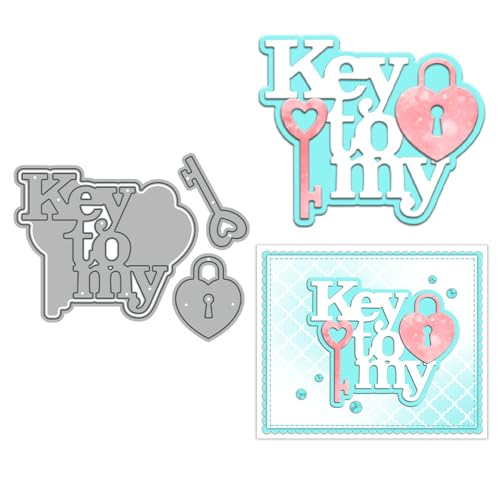 Key to My Stanzformen für Kartenherstellung, Metall-Stanzformen-Sets für Bastelarbeiten, Scrapbooking, Papierbasteln, Festivals, Alben, Party, Hochzeit, dekoratives Zubehör von DHVTESN