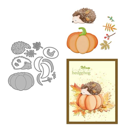 Kürbis-Stanzformen für Kartenherstellung, Igel, Metall-Stanzformen Sets für DIY, handgemachtes Scrapbooking, Papierbasteln, Festivals, Album, Party, Hochzeit, dekoratives Zubehör von DHVTESN