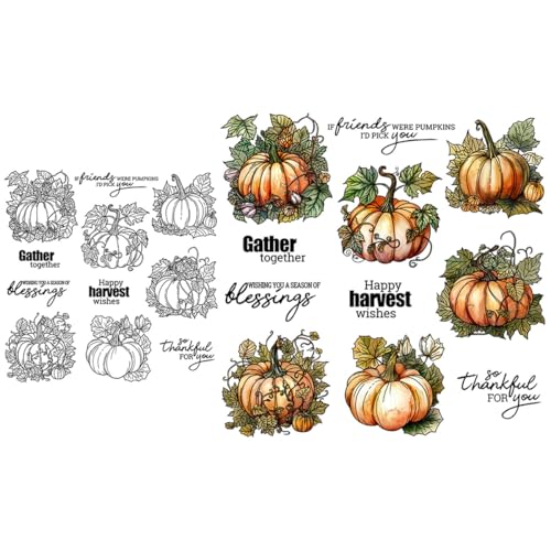 Kürbis-Stempel und Stanzformen für Kartenherstellung, Weinblätter, transparentes Silikon, klare Stempel und Metall-Stanzformen, Sets für DIY, Scrapbooking, Papierbasteln, Dichtungen, dekorative Kürbis-Stempel und Stanzformen für Kartenherstellung, Weinblätter, transparentes Silikon, klare Stempel und Metall-Stanzformen, Sets für DIY, Scrapbooking, Papierbasteln, Dichtungen, dekorative von DHVTESN