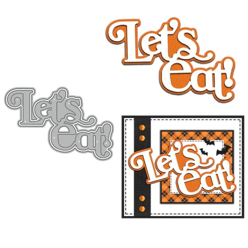 Let's Eat Stanzformen für Kartenherstellung, Metall-Stanzformen-Sets für DIY, handgemachtes Scrapbooking, Papierbasteln, Festivals, Album, Party, Hochzeit, dekoratives Zubehör von DHVTESN